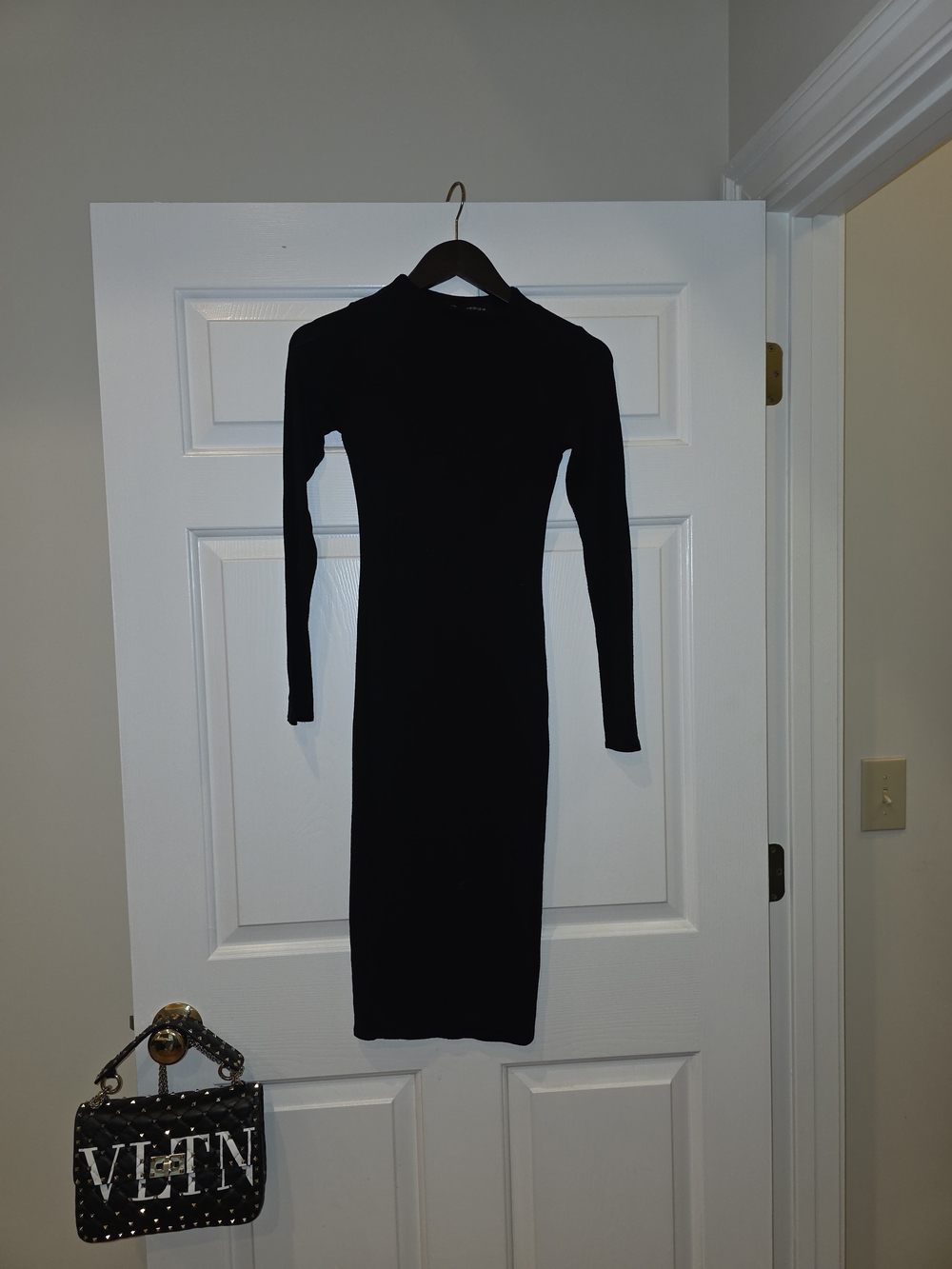 Black Long-Sleeve Bodycon Midi Dress By Naked Wardrobe